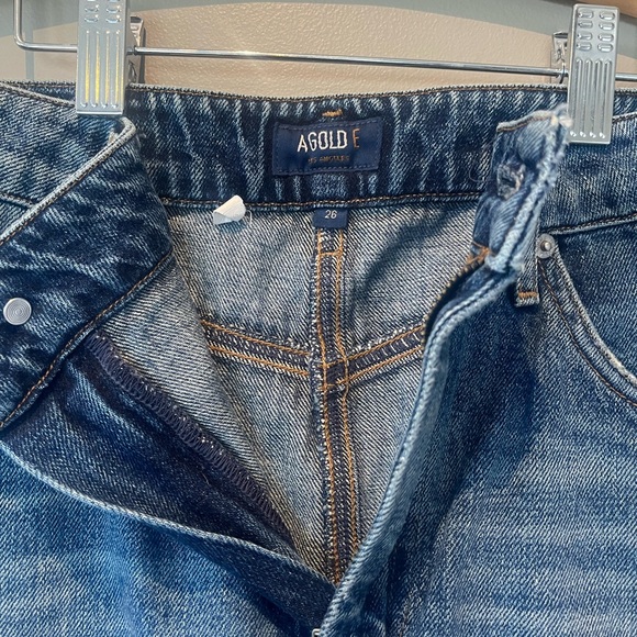 AGOLDE “amie” heavy distressed denim pencil skirt button fly zip front like new - Picture 5 of 9